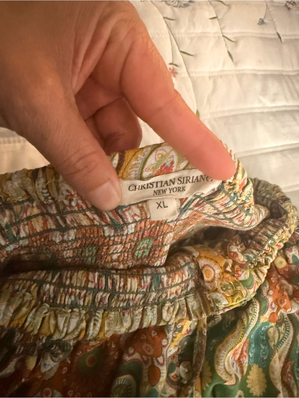 Christian Siriano Multicolor Paisley Print Maxi Skirt - Green, Orange, Yellow - Picture 10 of 10